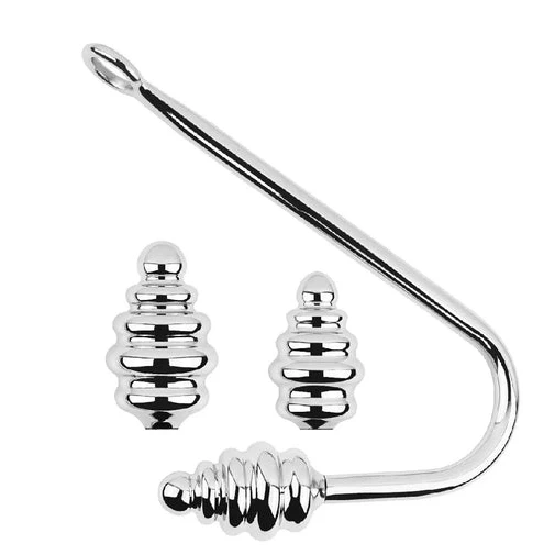 8826 Anal Set GreatBenefit Screw-in Ribbed Hook 0705